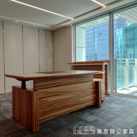 【現代風】STANDING 木製電動升降主管桌