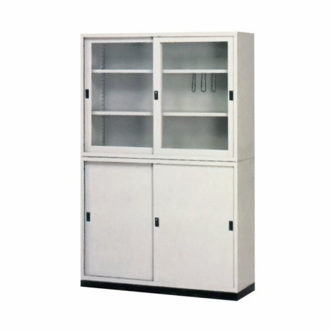 【鋼製書櫃】4尺 鋼製書櫃 (4尺玻拉+4尺鐵拉)