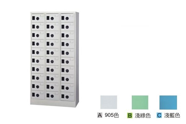 【鋼製鞋櫃-W89cm】30小格有門鋼製鞋櫃(內為一格，無隔板)