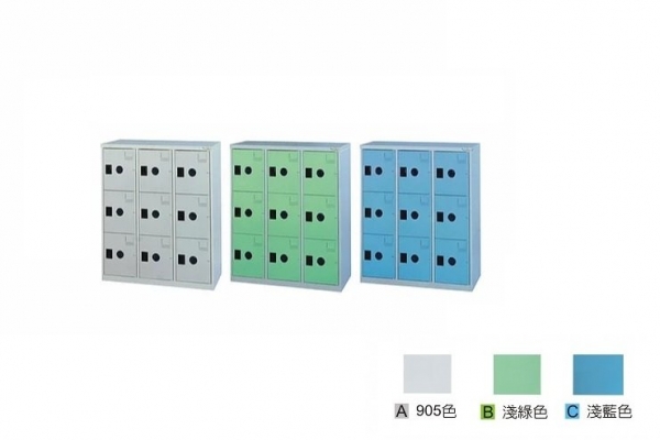 【鋼製鞋櫃-W89cm】9大格有門鋼製鞋櫃(內為一格，無隔板)