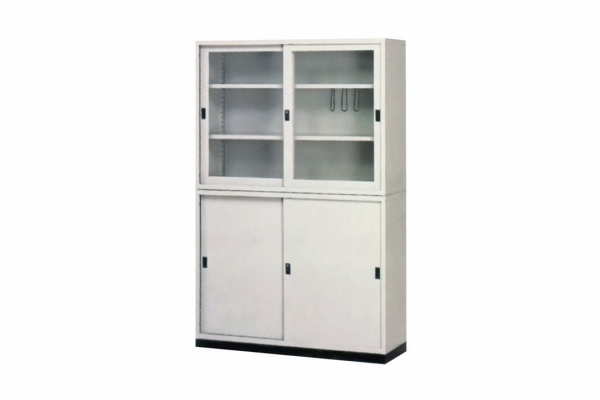 【鋼製書櫃】4尺 鋼製書櫃 (4尺玻拉+4尺鐵拉)